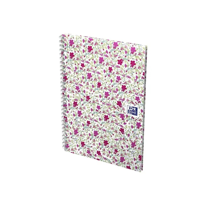 3020120113395-Oxford Floral - Carnet de notes à spirale - B5 - 120 pages - petits carreaux-Angle droit-4