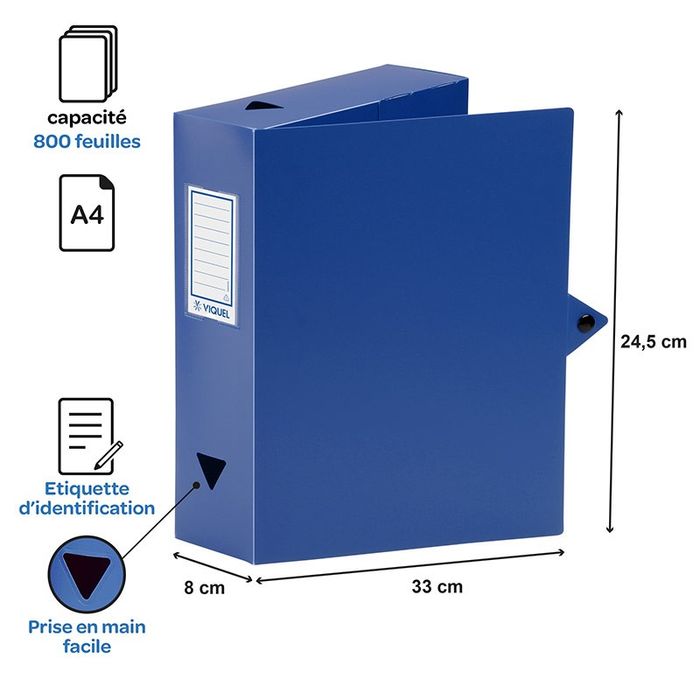 3135251143873-Viquel - Boîte de classement plastique - dos 80 mm - disponible dans différentes couleurs--3