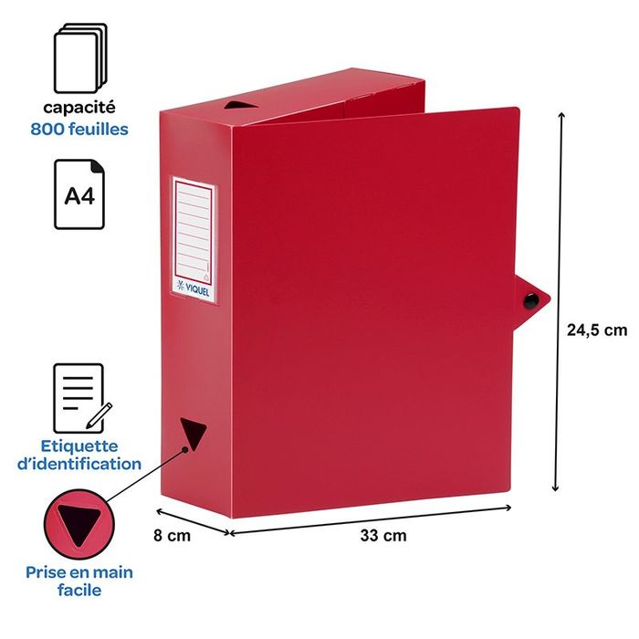 3135251143873-Viquel - Boîte de classement plastique - dos 80 mm - disponible dans différentes couleurs--5