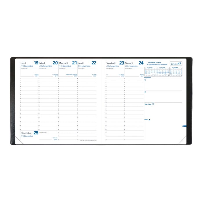0400791430824-Agenda Impala Exécutif - 1 semaine sur 2 pages - 16 x 16 cm - bleu - Quo Vadis--3