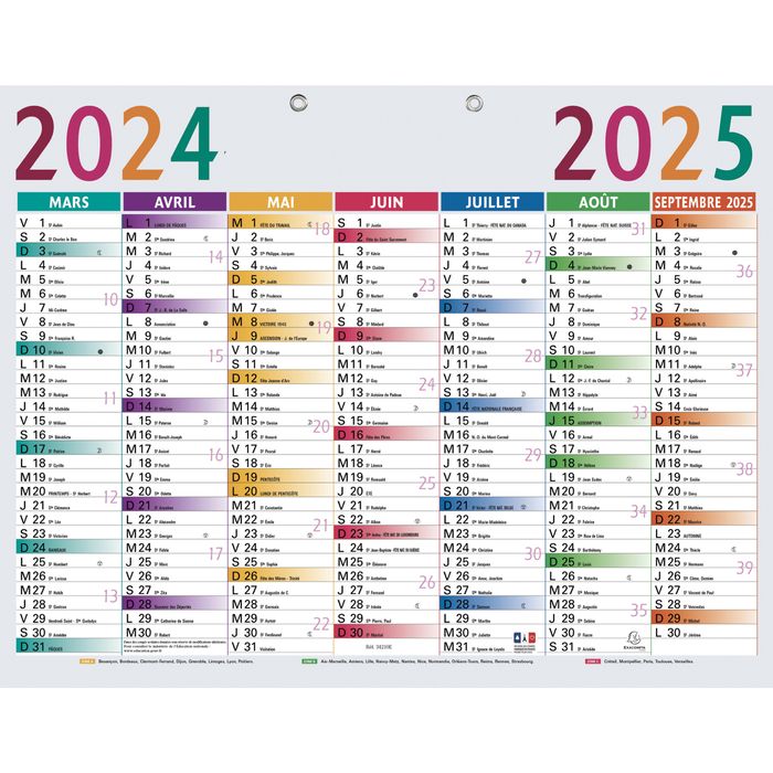 3660942015905-Calendrier Multicolore 43 x 33,5 cm - Septembre à Septembre - Exacompta--1