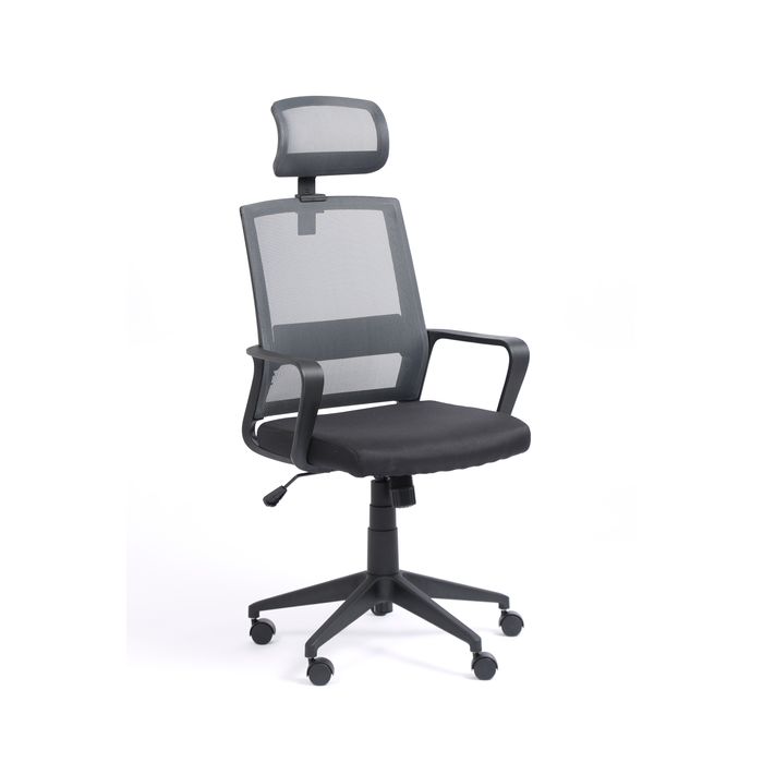 0400791441653-Fauteuil de bureau LIBERTY 02 - accoudoirs fixes - appui-tête réglable - noir et gris--1