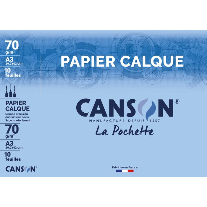 3148950171511-Canson - Pochette papier calque - 10 feuilles - A3 - 70 gr--0