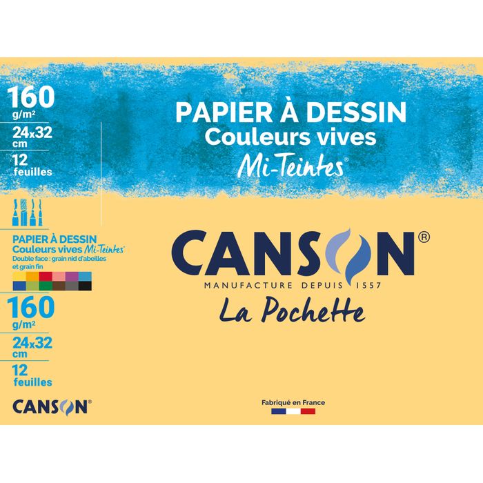 3148950027764-Canson - Pochette papier à dessin couleur - 12 feuilles - 24 x32 cm - 160 gr - mi-teintes vives--0