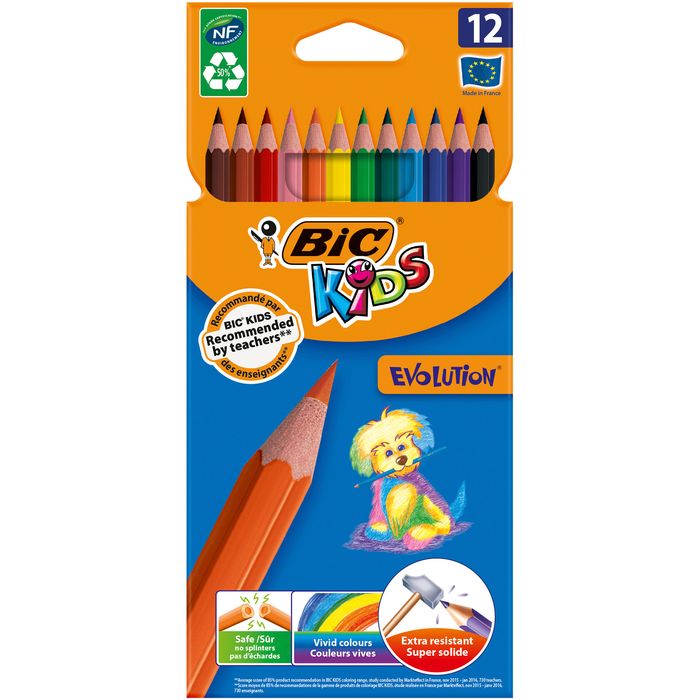 3270220060963-BIC Kids ecolutions Evolution - 12 Crayons de couleur--0