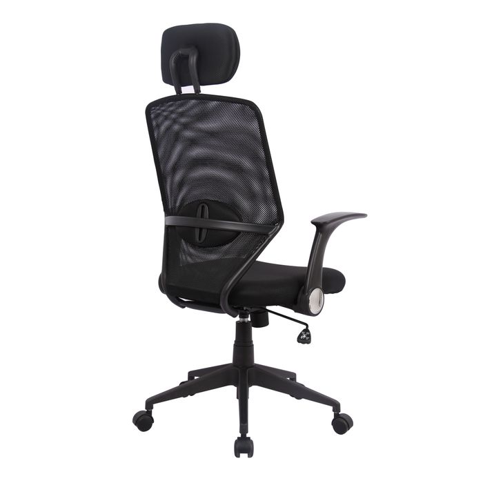 3397700053038-Fauteuil de bureau GALLEON - accoudoirs rabattables - appuie-tête réglable - noir--2