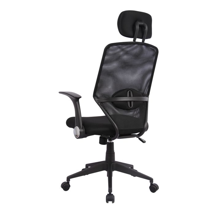 3397700053038-Fauteuil de bureau GALLEON - accoudoirs rabattables - appuie-tête réglable - noir--4