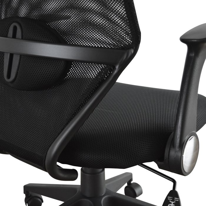 3397700053038-Fauteuil de bureau GALLEON - accoudoirs rabattables - appuie-tête réglable - noir--6