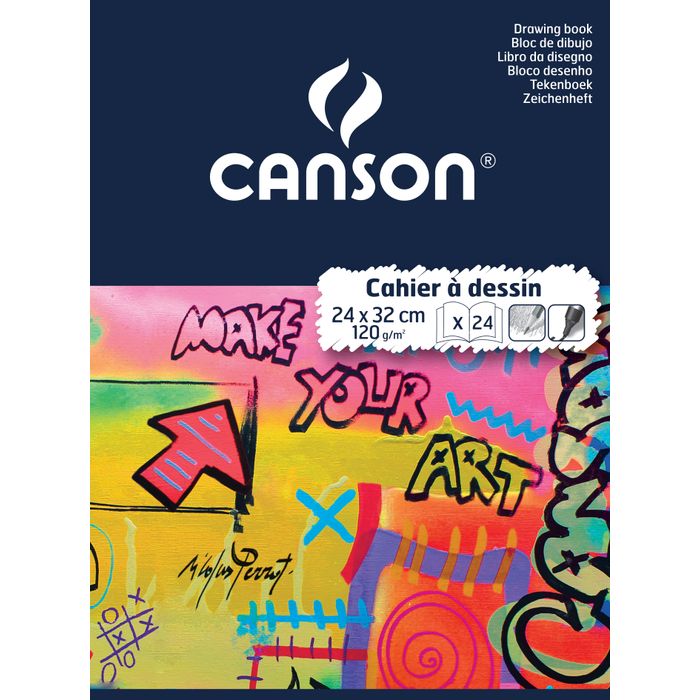 3148950271099-Canson - Cahier à dessin 24 x 32 cm - 24 pages - 125g - blanc--0