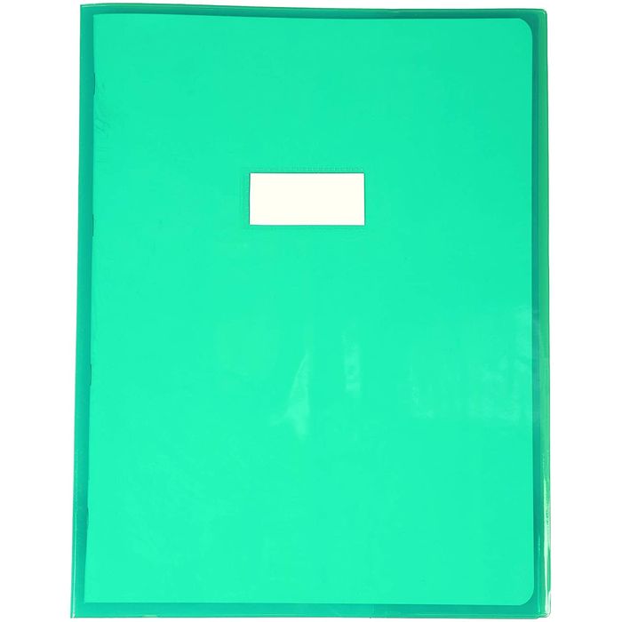 3210330734057-Calligraphe - Protège cahier sans rabat - 24 x 32 cm - cristalux - vert transparent--0