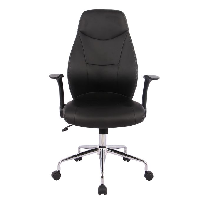 3397701921510-Fauteuil de bureau BRONTES - accoudoirs rabattables - appui-tête intégré - noir--1