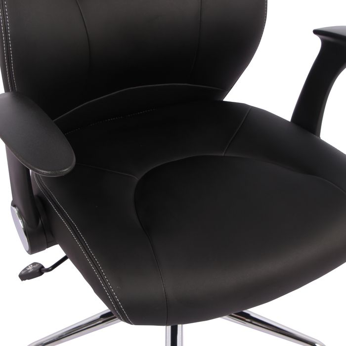 3397701921510-Fauteuil de bureau BRONTES - accoudoirs rabattables - appui-tête intégré - noir--2