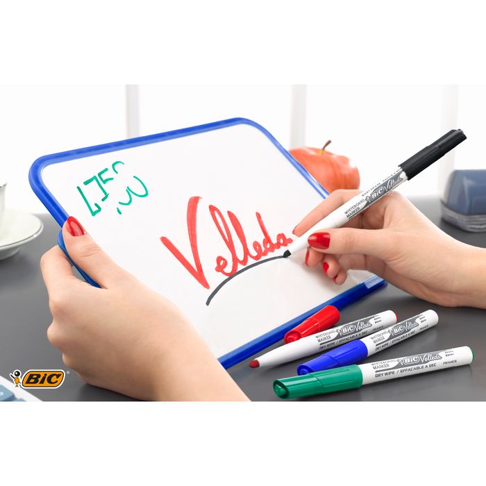 3086120057466-BIC VELLEDA 1741 - Pack de 6 marqueurs effaçables - pointe ogive - couleurs assorties--4