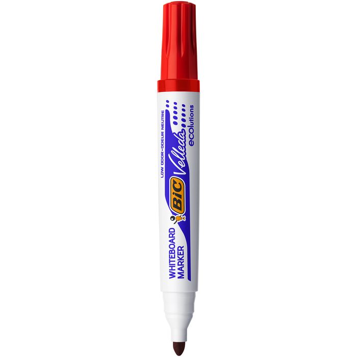 3086129999637-BIC VELLEDA 1701 - Marqueur effaçable - pointe ogive - rouge--0