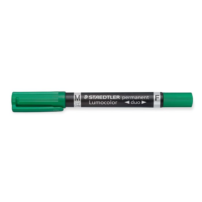 4007817348024-STAEDTLER LUMOCOLOR Duo - Marqueur permanent - double pointe fine et moyenne - vert--0