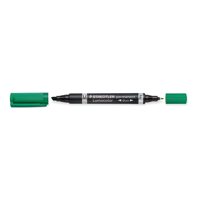 4007817348024-STAEDTLER LUMOCOLOR Duo - Marqueur permanent - double pointe fine et moyenne - vert--1