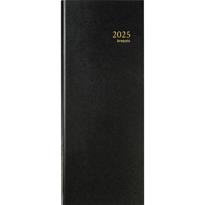 5412303130448-Agenda de la banque Lima - 1 jour sur 2 pages - 14,3 x 32,5 cm - noir - Brepols--0