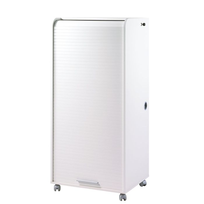 3253311400022-Armoire à rideaux ORGA - 2 tiroirs - H140 cm - Blanc--0