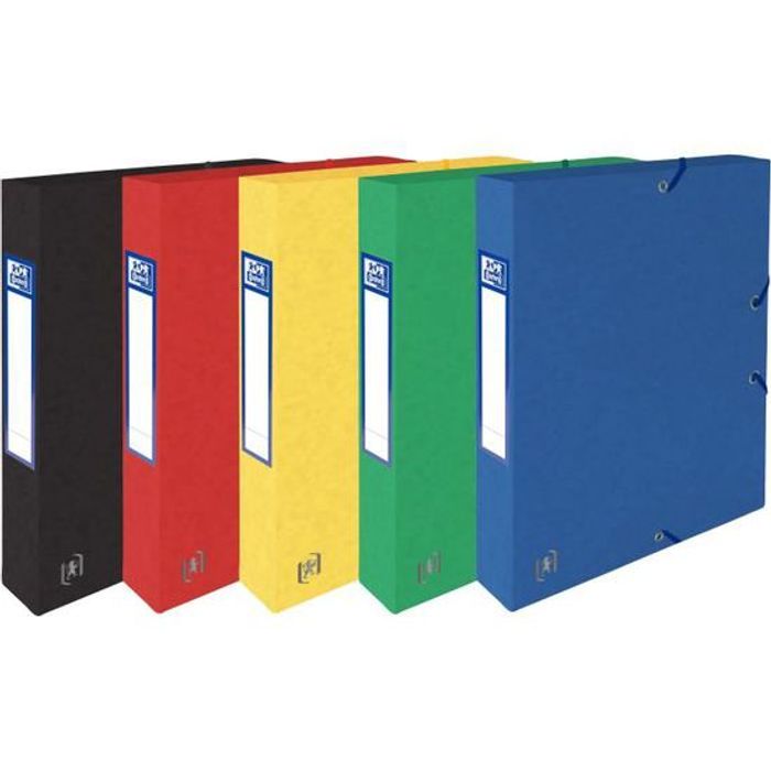 3045051999504-Oxford - 4 boîtes de classement carton dont 1 offerte - dos 40 mm - couleurs assorties--0