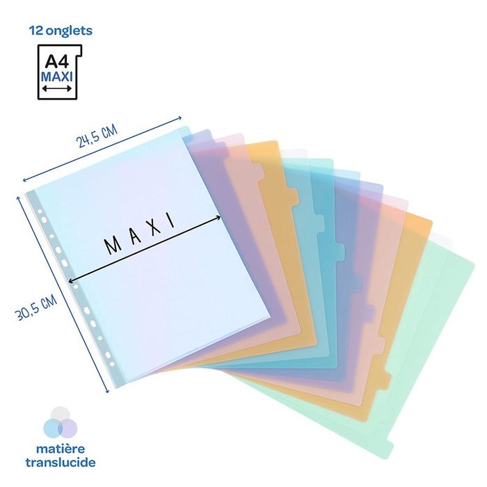 3135251541358-Viquel Propysoft - Intercalaire 12 positions - A4 Maxi - polypropylène coloré--2