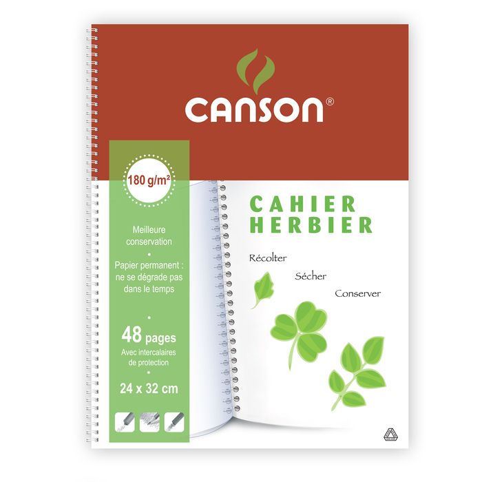 3148950050489-Canson - Cahier à dessin / Herbier 24 x 32 cm - 24 feuilles - dos rigide - blanc--0