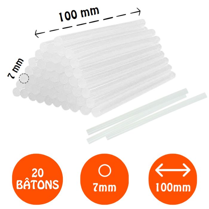 3134720100409-Cléopâtre - 20 Bâtonnets pour pistolet à colle - multi-usages--3