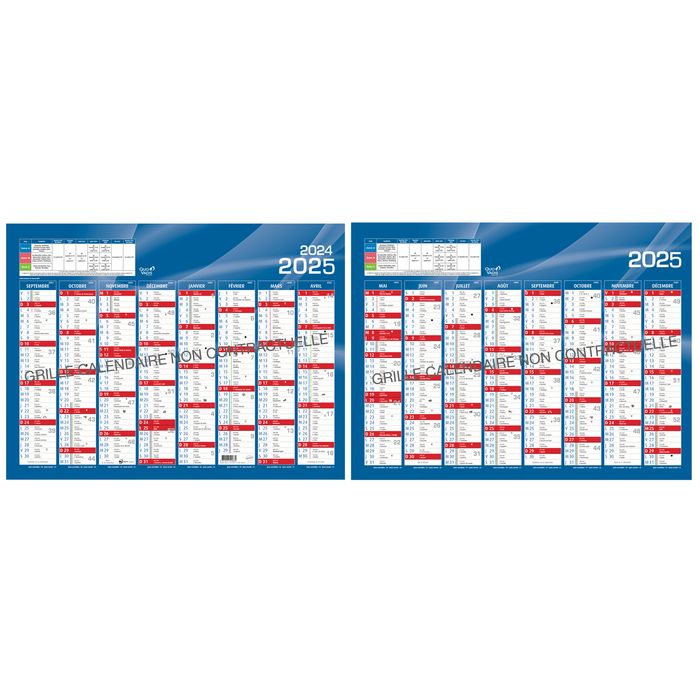 3371017524658-Calendrier de banque Septembre à Décembre - 55 x 40,5 cm - bleu - Quo Vadis--0