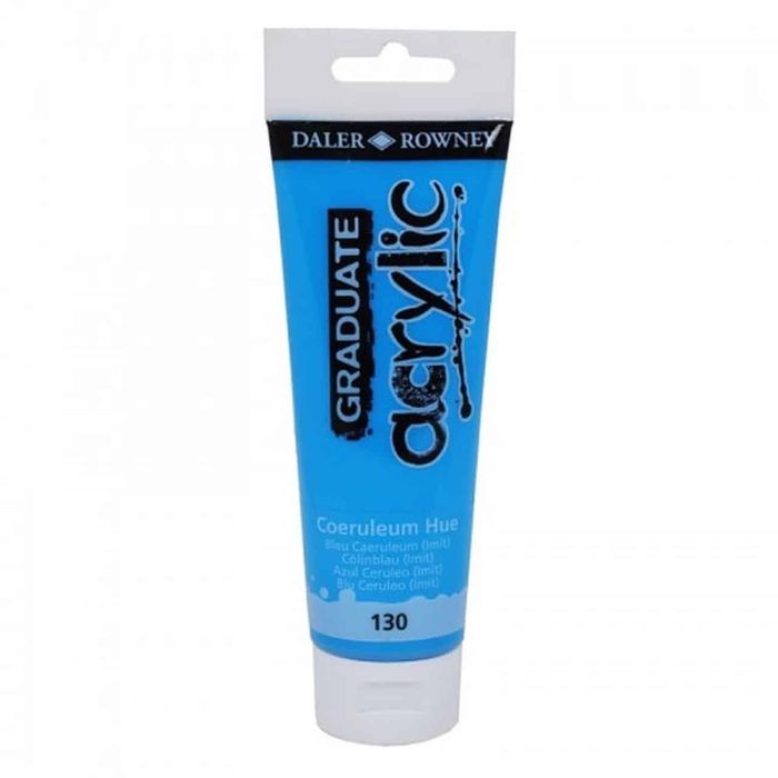 5011386020525-Daler-Rowney Graduate - Peinture acrylique - 120 ml - bleu céruléen--0