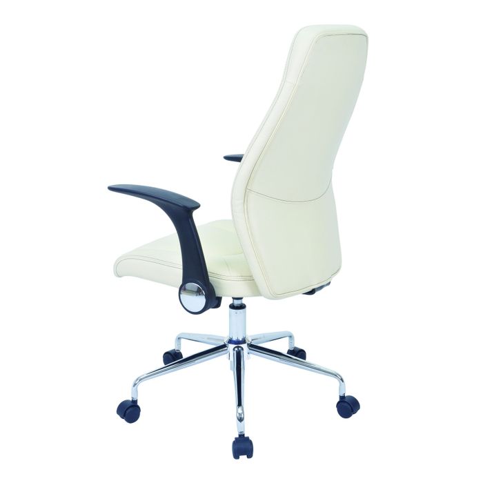 3397701921527-Fauteuil de bureau BRONTES - accoudoirs rabattables - appui-tête intégré - blanc--2