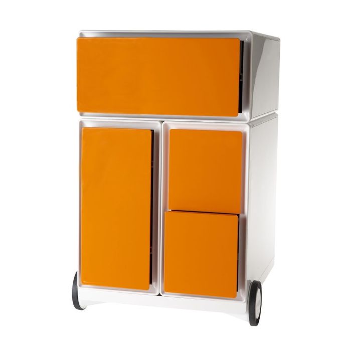 3660141926156-Caisson de bureau mobile EASYBOX - 4 tiroirs mixtes - Orange--0