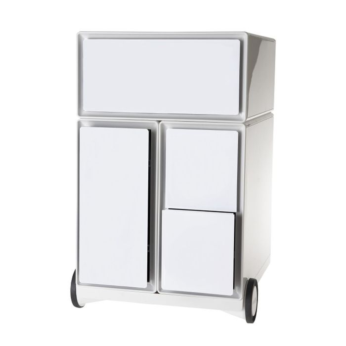 3660141926194-Caisson de bureau mobile EASYBOX - 4 tiroirs mixtes - Blanc--0