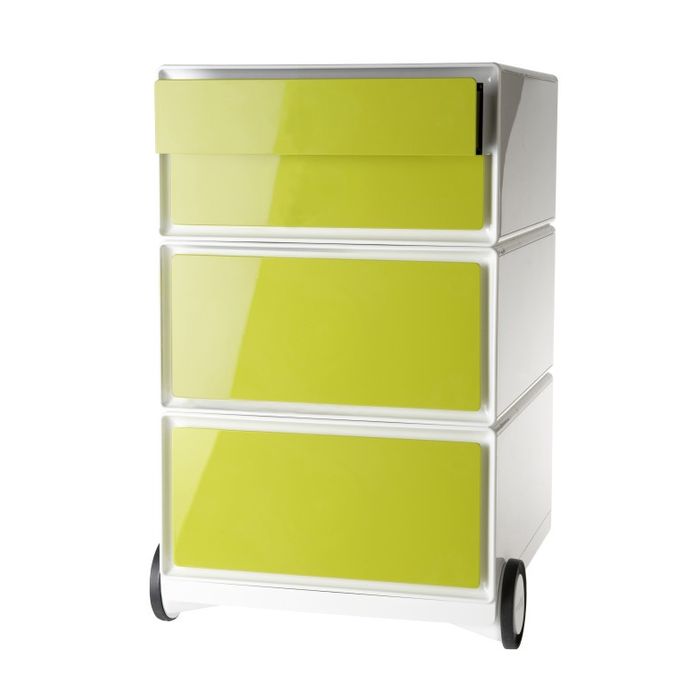 3660141926620-Caisson de bureau mobile EASYBOX - 2 tiroirs et 2 plumiers - Vert--0