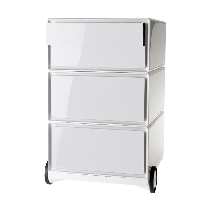 3660141926774-Caisson de bureau mobile EASYBOX - 2 tiroirs et 2 plumiers - Blanc--0