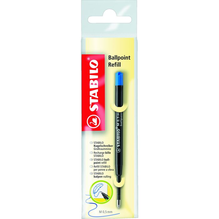 4006381427722-STABILO - Recharge pour stylo EASYball, Pointball - bleu - 0.5 mm - pointe moyenne--0