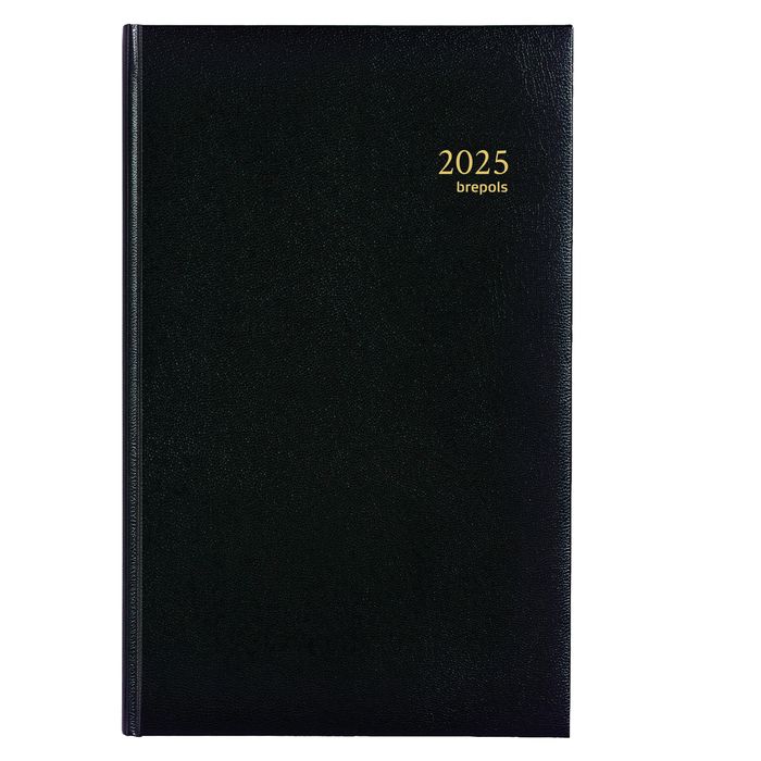 5412303133609-Agenda de la banque large Lima Jupiter 2nd volume - 1 jour sur 2 pages - 17 x 27 cm - noir - Brepols--0