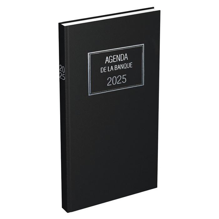 3147281105141-Lecas - Agenda Banquier Long - 1 jour sur 2 pages - 1er volume - 15 x 34 cm - noir--0