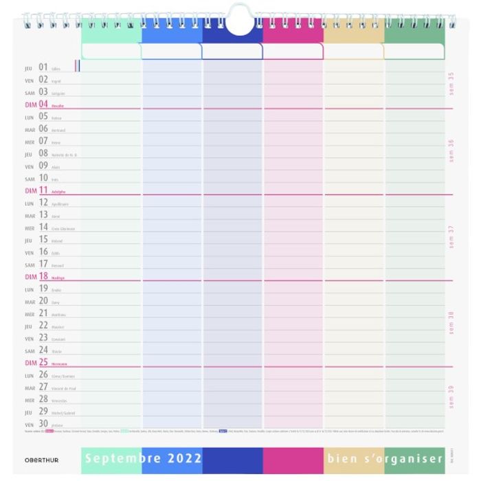 3108729040714-Calendrier Bien s'organiser - 30 x 30 cm - Oberthur--1