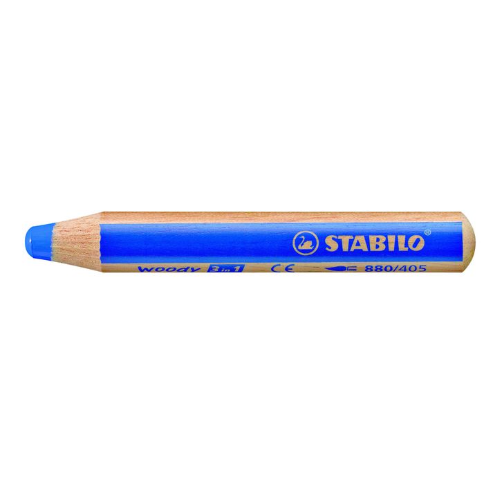 4006381115490-STABILO Woody 3 in 1 - Crayon de couleur pointe large - bleu d'outremer--0