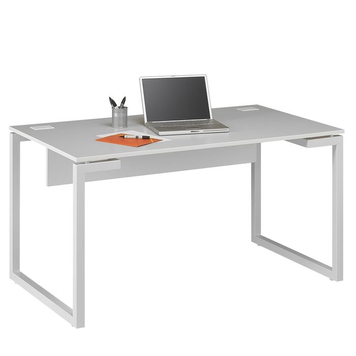 3483600215932-Bureau SUNDAY - 160 cm - Pieds cadre - Gris--0