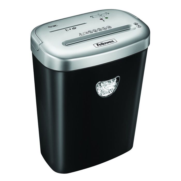 043859646906-Fellowes Powershred 53C - destructeur de documents coupe croisée - 10 feuilles - Corbeille 23 litres--2