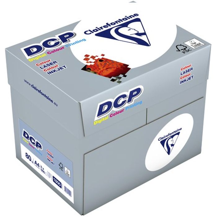 3329685180003-Clairefontaine DCP - Papier ultra blanc - A4 (210 x 297 mm) - 80 g/m² - 2500 feuilles (carton de 5 ram--0