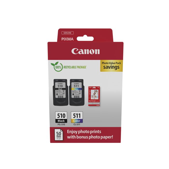 8714574577647-Canon PG-510/CL-511 - Pack de 2 - noir, couleur (cyan, magenta, jaune) - cartouche d'encre originale--0