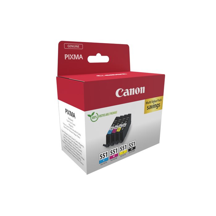 8714574584409-Canon CLI-551 - Pack de 4 - noir, cyan, magenta, jaune - cartouche d'encre originale--0