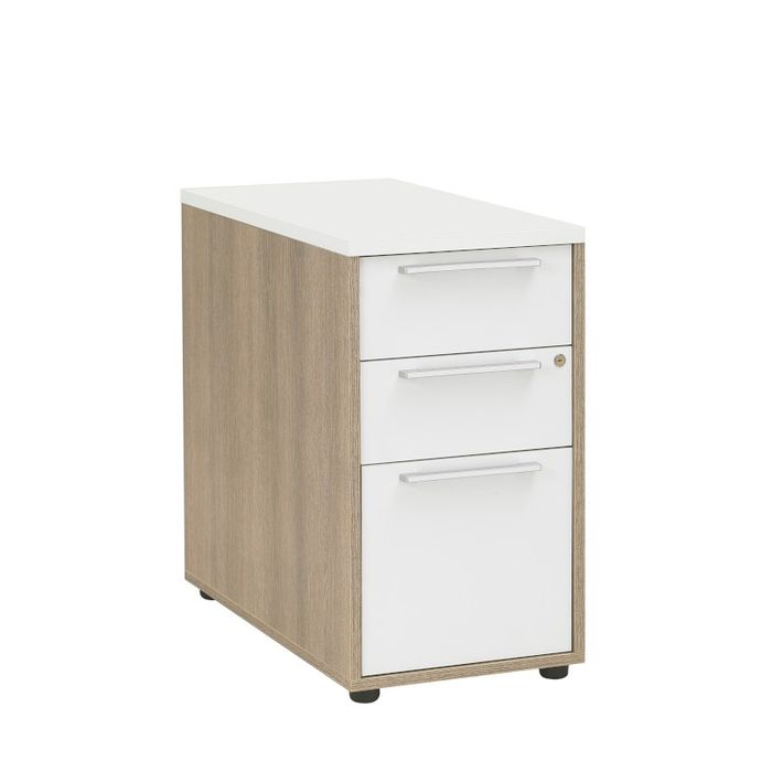 3483600512574-Caisson bout de bureau ARPE - Profondeur 80 cm - 3 tiroirs - Blanc--0