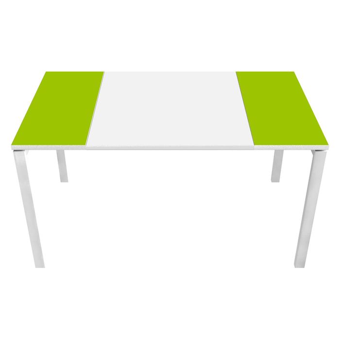 3660141220193-Table de réunion EASYDESK - L220 x P114 x H75 cm - blanc/vert--0