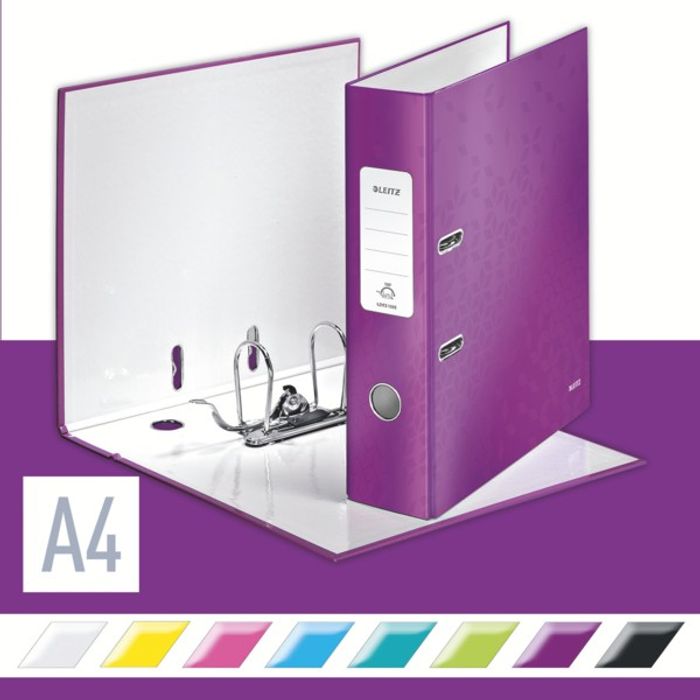 4002432104048-Leitz WOW 180° - classeur à levier - pour A4 - capacité : 600 feuilles - violet métallique--1