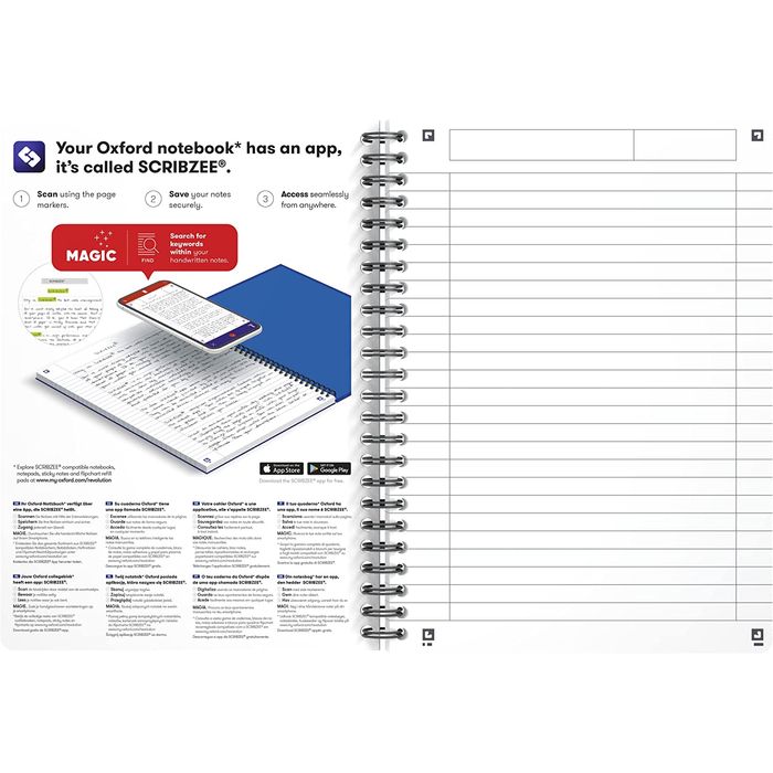 3020120022055-Oxford Office Essentials - Cahier à spirale A5 - 180 pages - ligné - disponible dans différentes cou--2