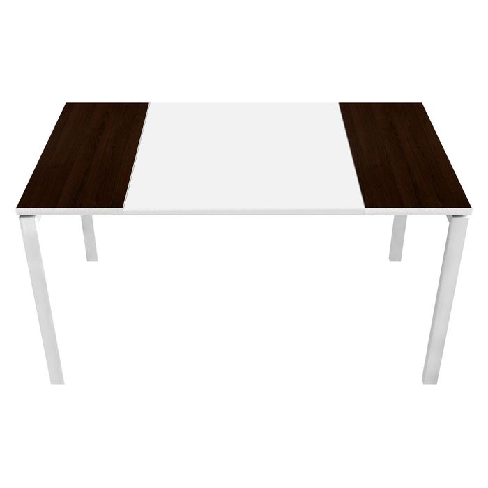 3660141220230-Table de réunion EASYDESK - L220 x P114 x H75 cm - blanc/wengé--0