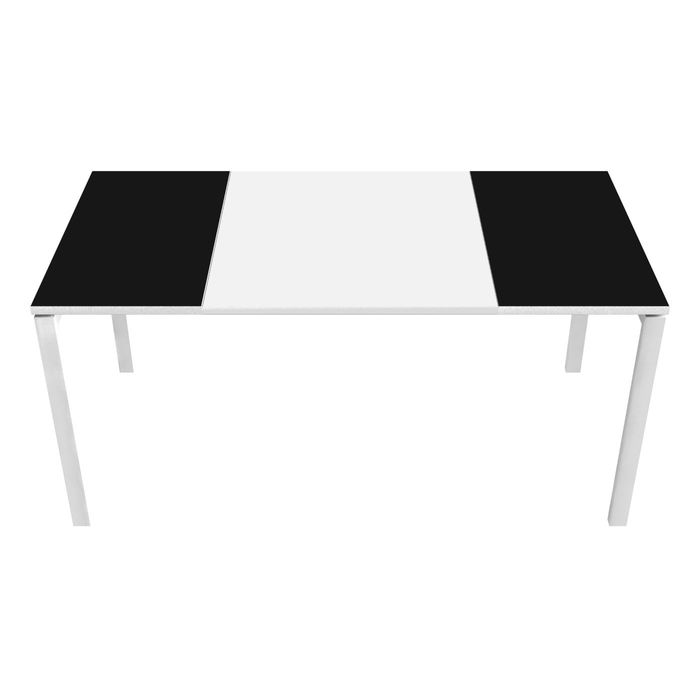 3660141250848-Bureau droit EASYDESK - L160 x P80 cm  - Blanc/noir--0