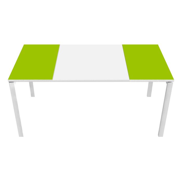 3660141250879-Bureau droit EASYDESK - L160 x P80 cm  - Blanc/vert--0